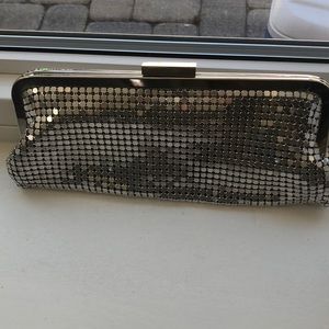 2 in one- Metallic clutch and over shoulder bag.